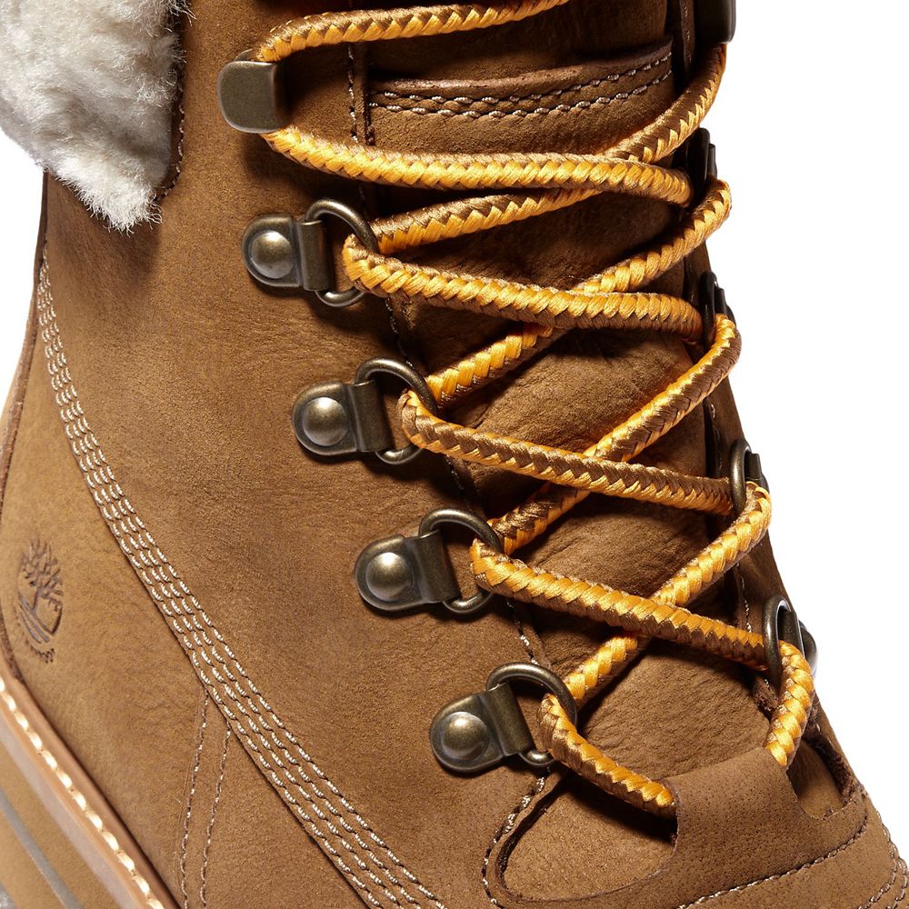 Bocanci 6-Inch Timberland Dama Maro - Courmayer Valley Waterproof Shearling - Romania - YTLNXI524